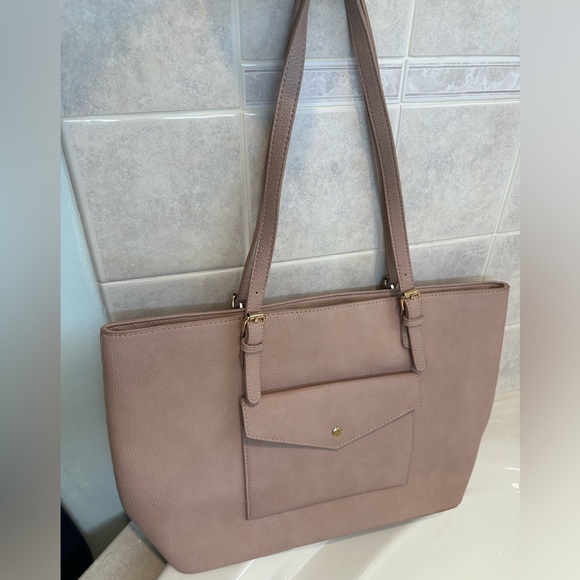 Madison West Oversized Neutral Blush Tote Bag - Picture 5 of 16